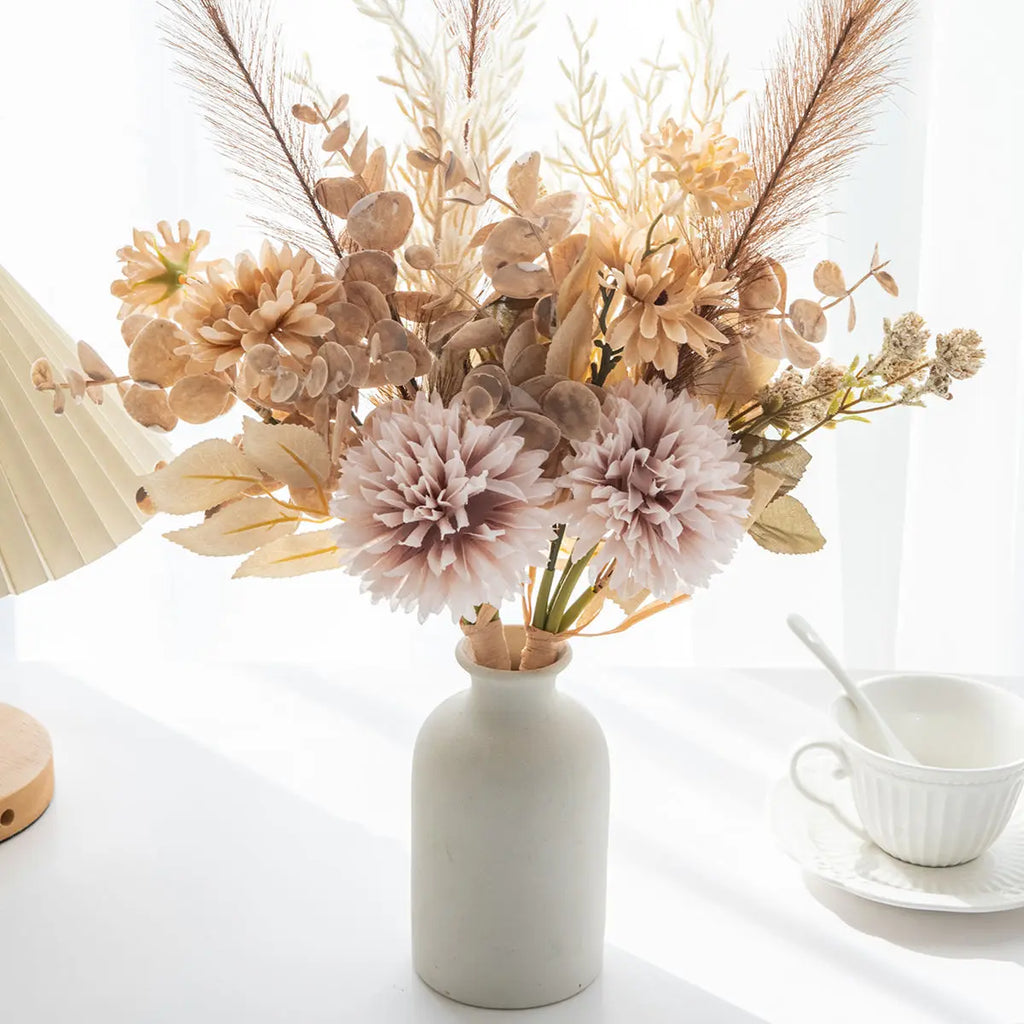 Silk Artificial Chrysanthemum Bouquet – Wedding & Home Decor Artificial Silk Flowers Babs