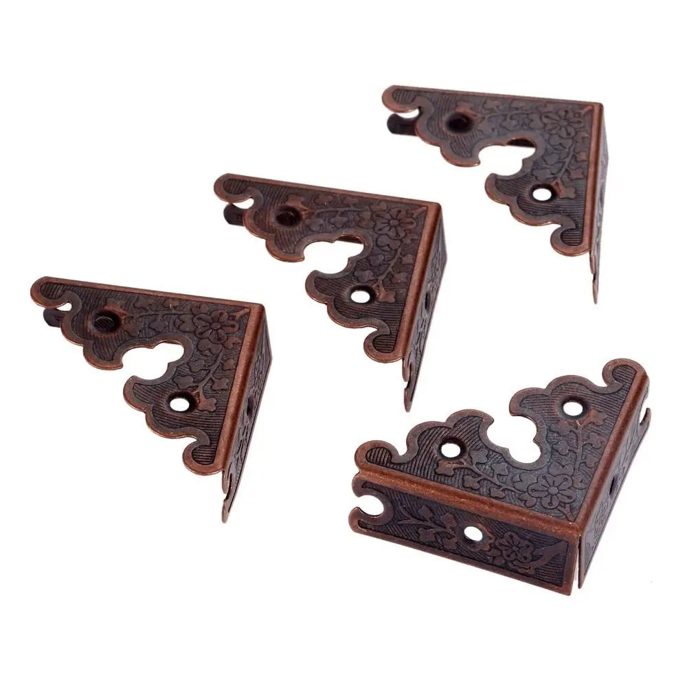 Antique Iron Corner Brackets Furniture Protector – 4pcs Corner Bracket Babs Red Copper