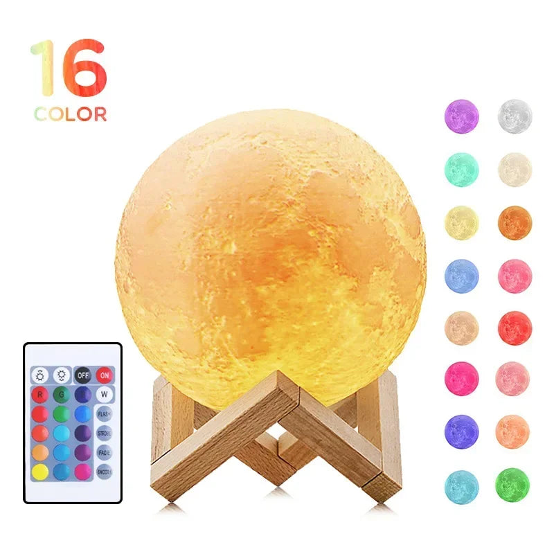 USB Rechargeable Touch LED Night Light – Star & Moon Design LED Night Light Babs 16 Colors 12cm USB Plug