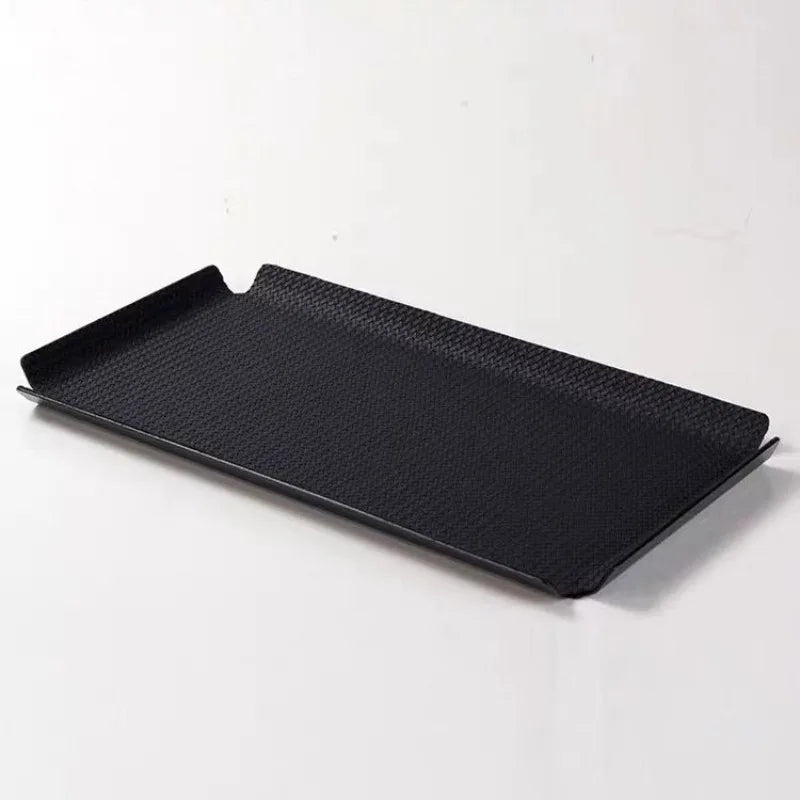 Modern Metal & Leather Storage Tray – Minimalist Desk Organizer Decorative Storage Tray Babs