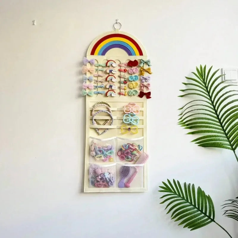 Kids Hair Clips & Bows Wall Hanging Organizer Storage Pouch Hair Accessories Organizer Babs