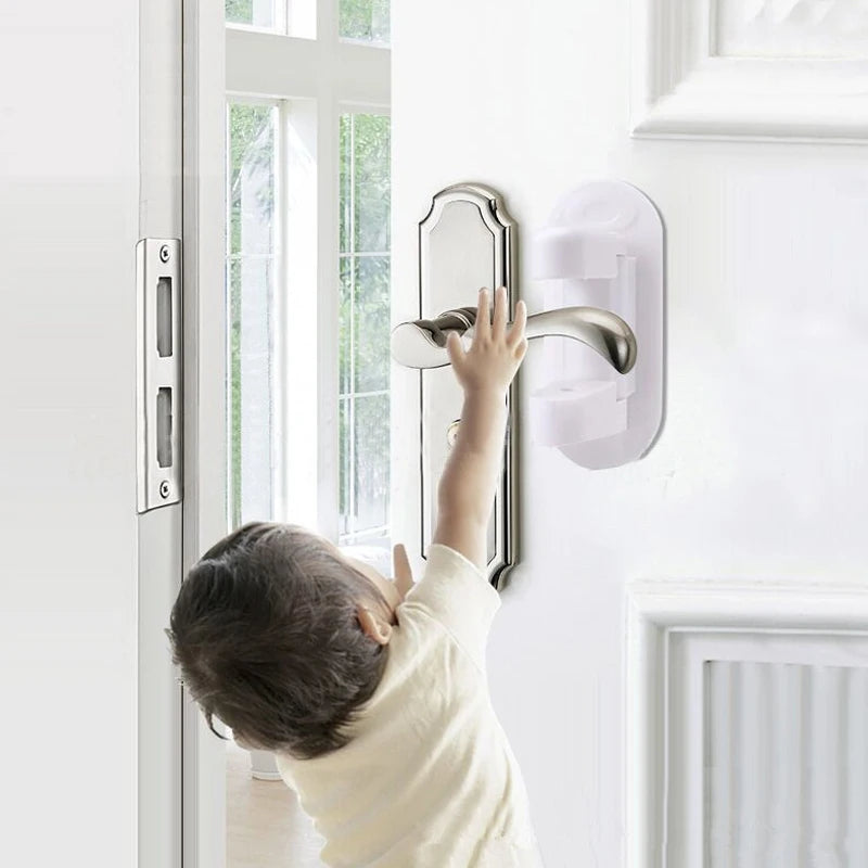 Door Lever Lock Child Safety Latch – No-Drill 1-4 Pack Child Safety Latch Babs