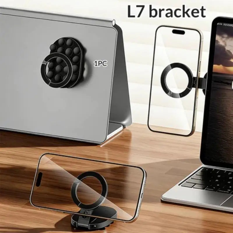 3-in-1 Magnetic Phone Holder – Suction Cup, Mount & Stand Phone Stand Holder Babs Black