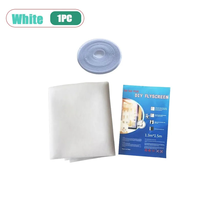Self-Adhesive Mosquito Window Screen Net – Hook & Loop Bug Mesh Window Mosquito Screen Babs White-1PC 150X200CM