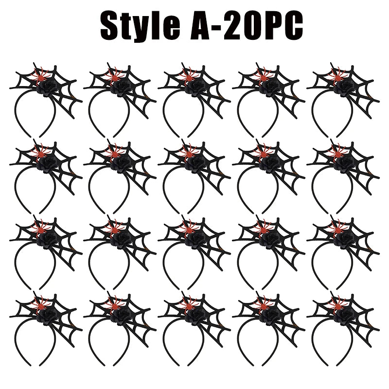 Halloween Spider Web Headband – Costume Hair Hoop Accessory Costume Headband Babs Style A-20PC