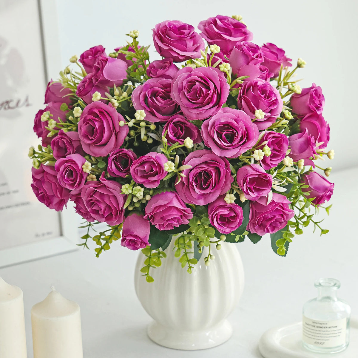 Artificial Silk Rose Bouquet – Wedding & Home Décor Artificial Silk Flowers Babs