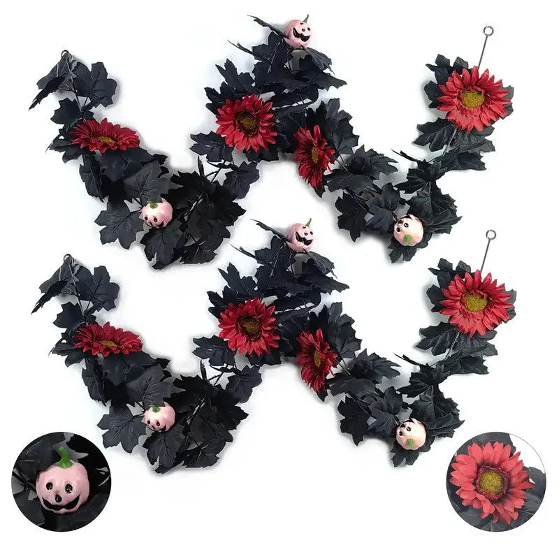 Halloween Maple Leaf Rattan Vine – Door & Wall Décor Halloween Vine Decor Babs E One Size