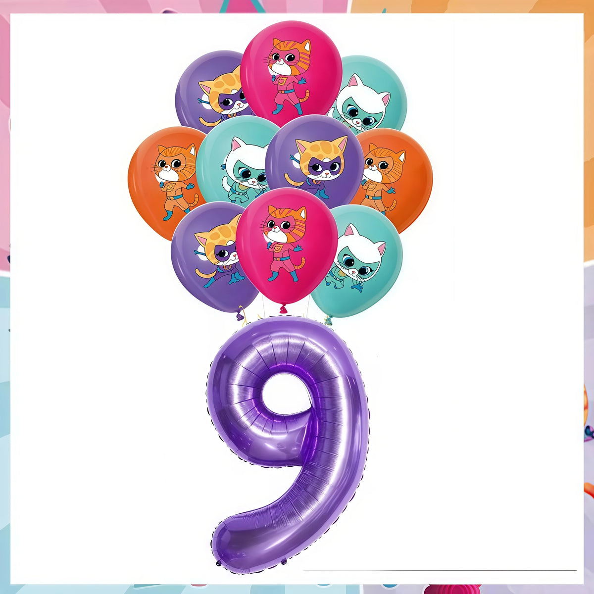 Cat Kitty Birthday Party Supplies – Plates, Cups & Balloons Set Party Supply Kit Babs 19pcs balloon 9
