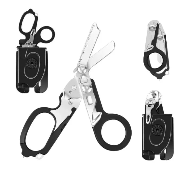 6-in-1 Folding Emergency Shears – Strap Cutter & Glass Breaker Multitool Rescue Shears Babs