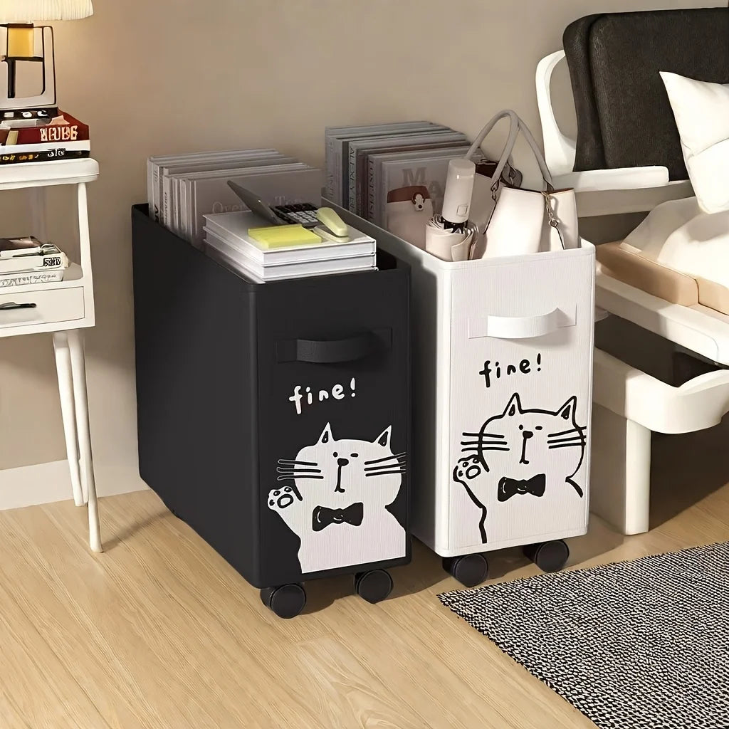 Under Desk Rolling Cart | Oxford Cloth Storage Baskets & Wheels Rolling Storage Cart Babs