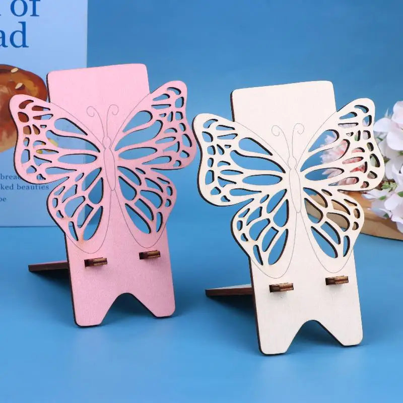 Wooden Butterfly Phone Stand | Cute Hollow Desktop Holder Phone Stand Babs