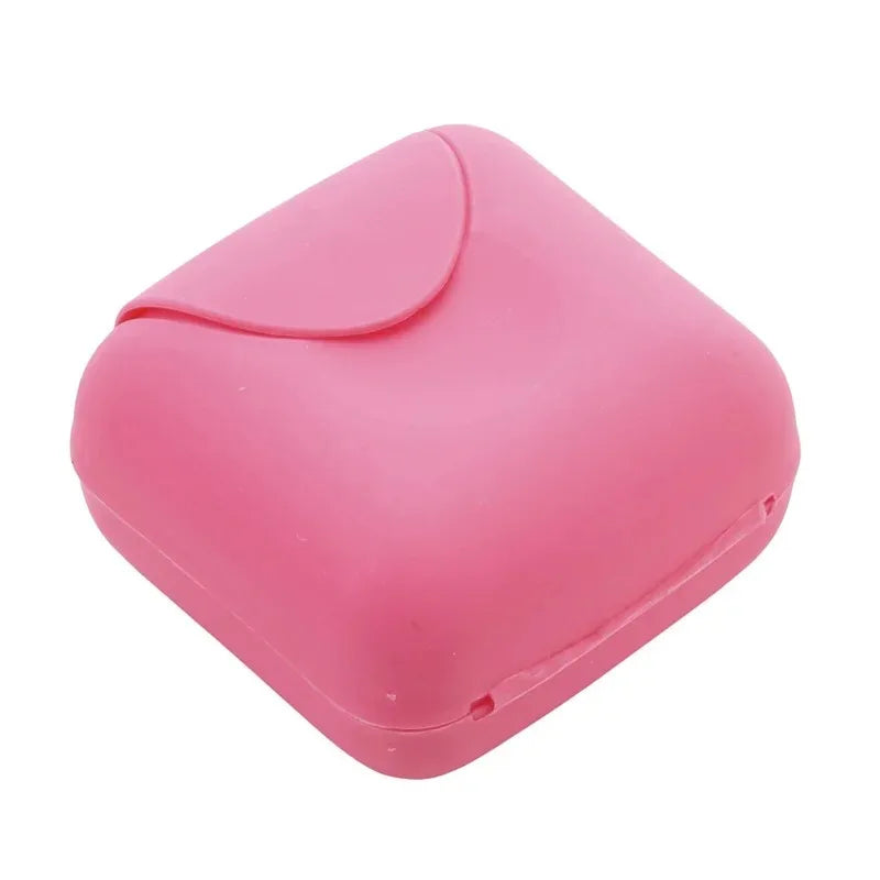 Portable Travel Soap Dish Box – Candy Color Plastic Holder Travel Soap Dish Babs 1pcs Pink S