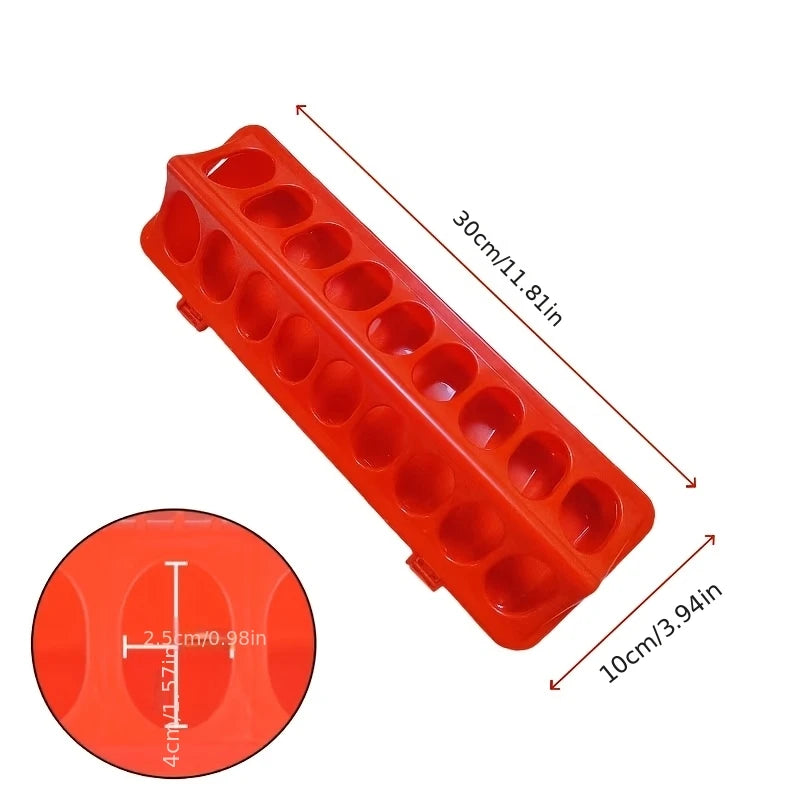 Flip Top Plastic Chicken Feeder Trough – No Mess Multi-Hole Poultry Feeder Trough Babs