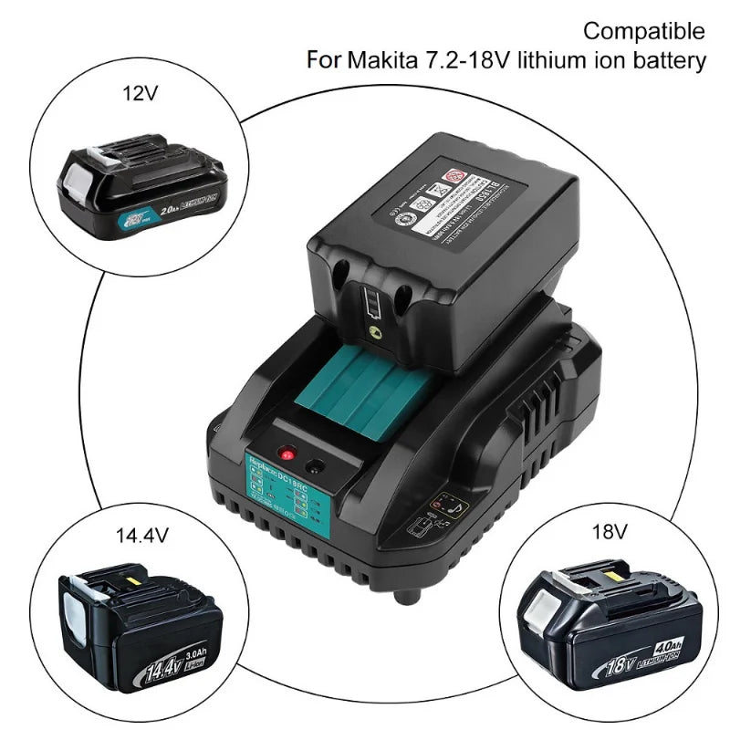Rapid Charger for Makita 14.4V–18V Li-Ion Battery DC18RC Battery Charger Babs