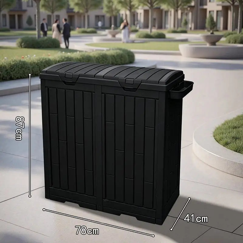 Large Outdoor Rectangular Trash Can with Lid – Commercial Bin Outdoor Trash Can Babs 220L