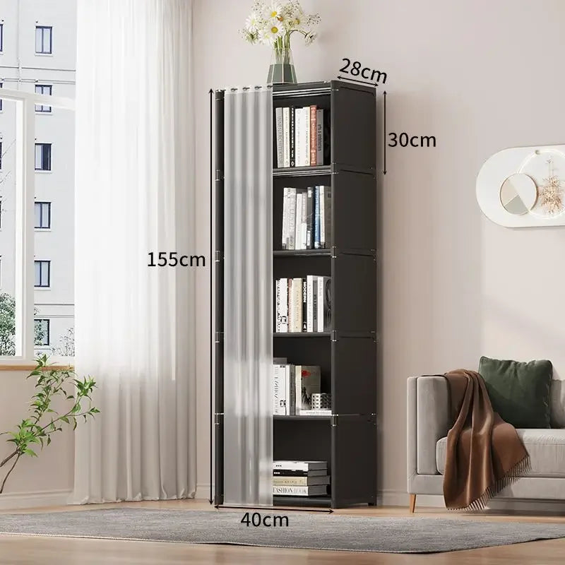 Dustproof Cloth Wardrobe – 5/6-Layer High-Capacity Storage Rack Cloth Wardrobe Babs black