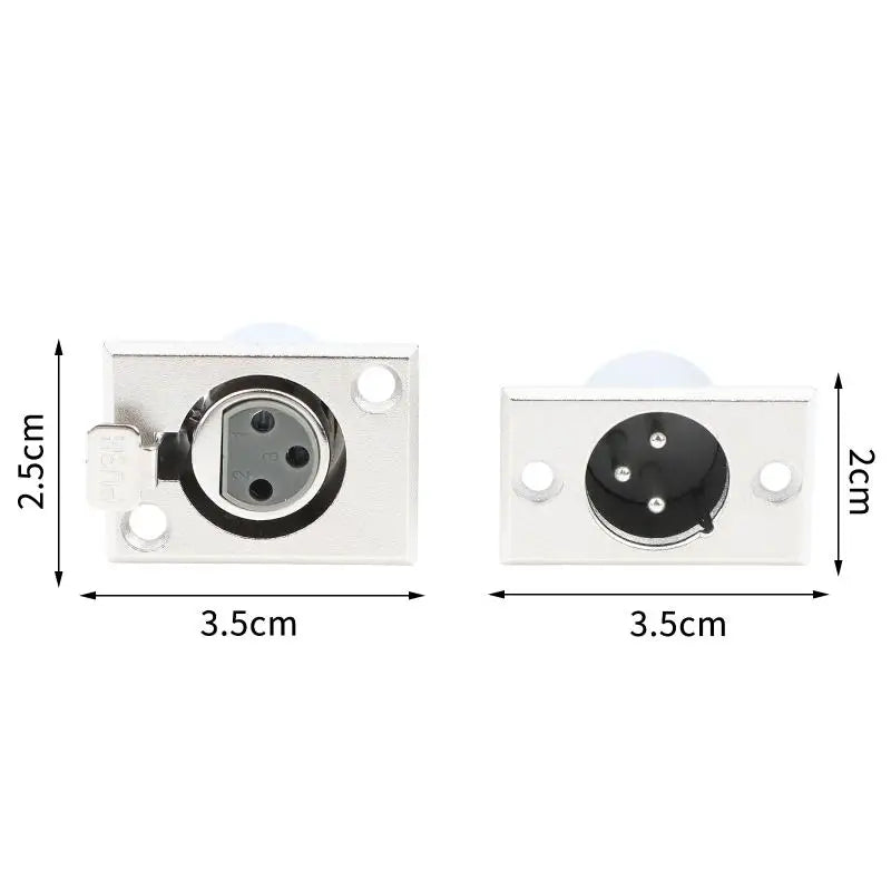 4Pcs 3-Pin XLR Panel Mount Connectors – 2 Male + 2 Female XLR Panel Connector Babs 2males and 2females
