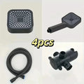 Square Handheld Shower Set with Hose, Bracket & 3-Way Diverter Handheld Shower Set Babs Black