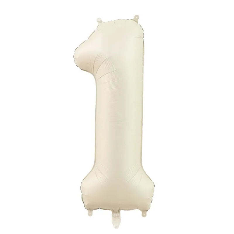 32/40" Cream Foil Number Balloons 1–9 | Party & Wedding Decor Foil Number Balloons Babs Cream1 32inch