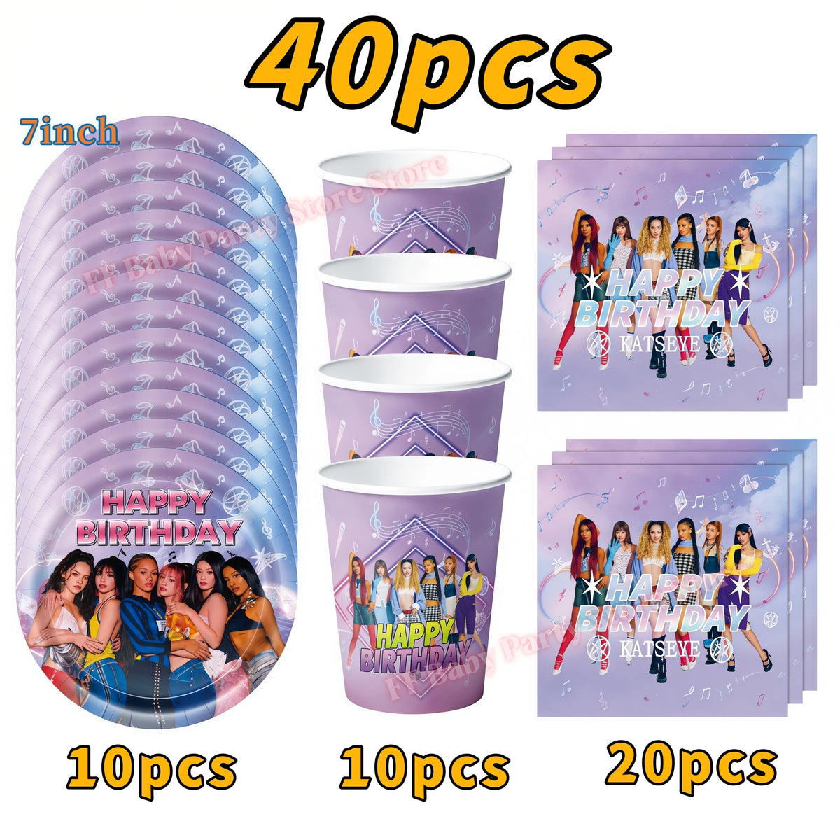 Katseye Kpop Birthday Party Supplies – Plates, Cups & Balloons