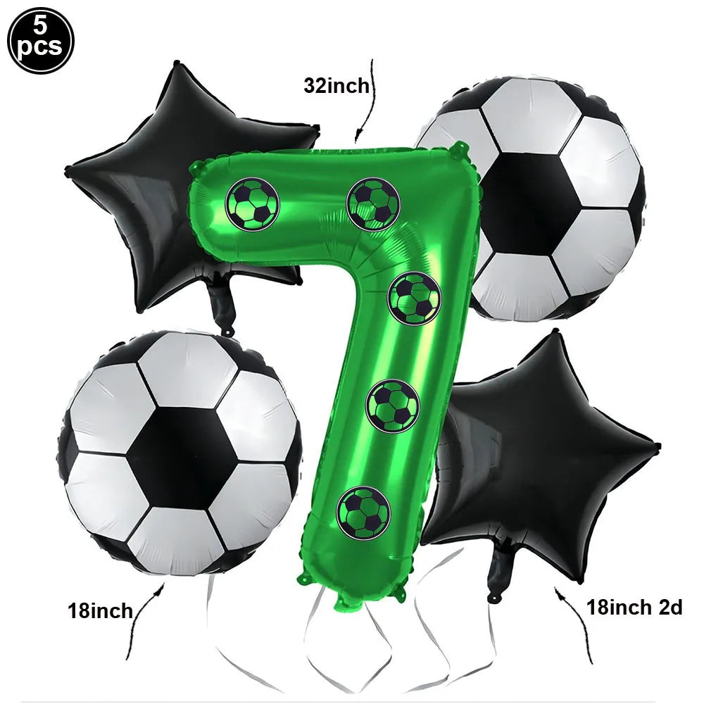 Boy's 8th Birthday Soccer Foil Balloons Party Set Birthday Party Balloons Babs Emerald As pictures show