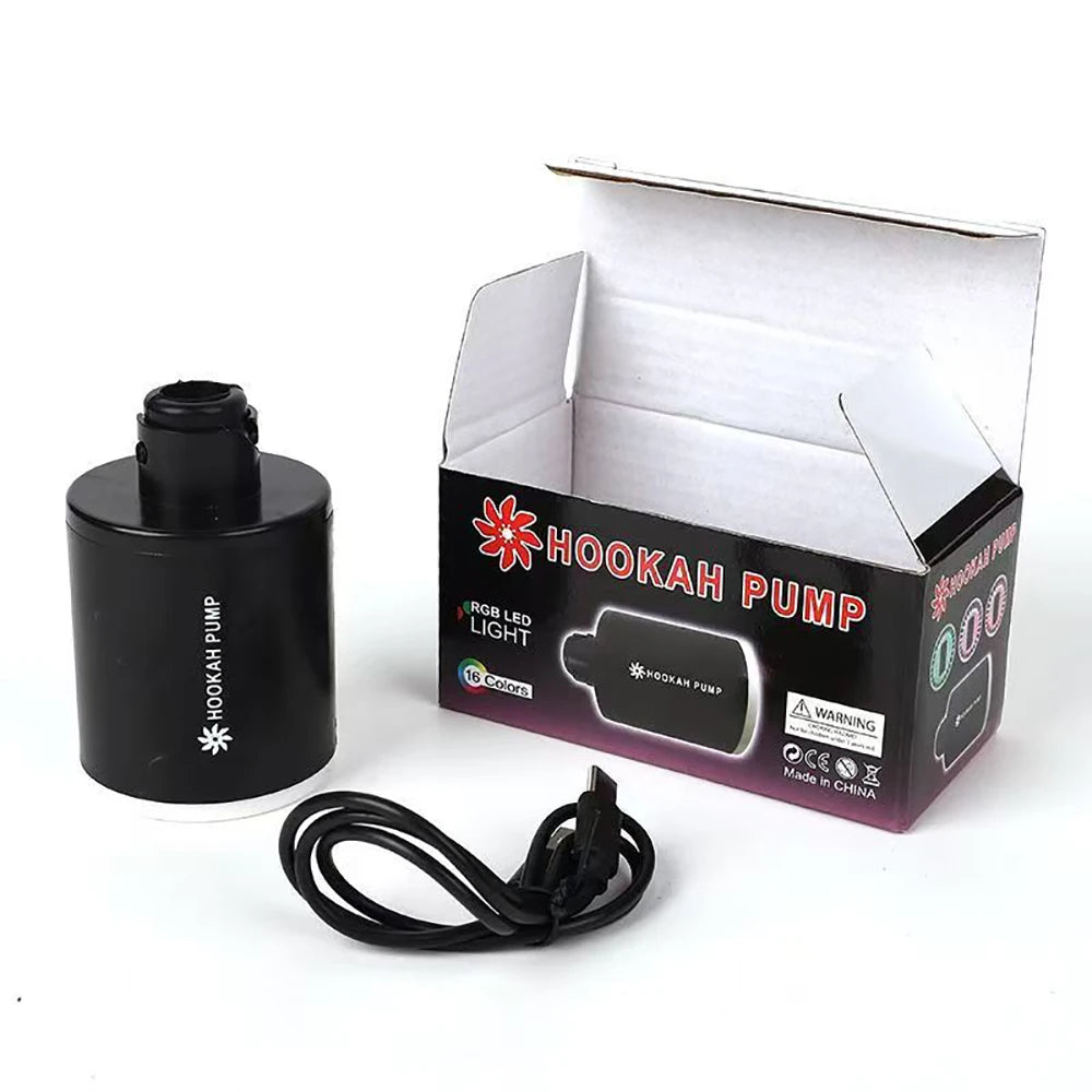Rechargeable Electronic Hookah Pump with LED Light – Black Hookah Pump Babs