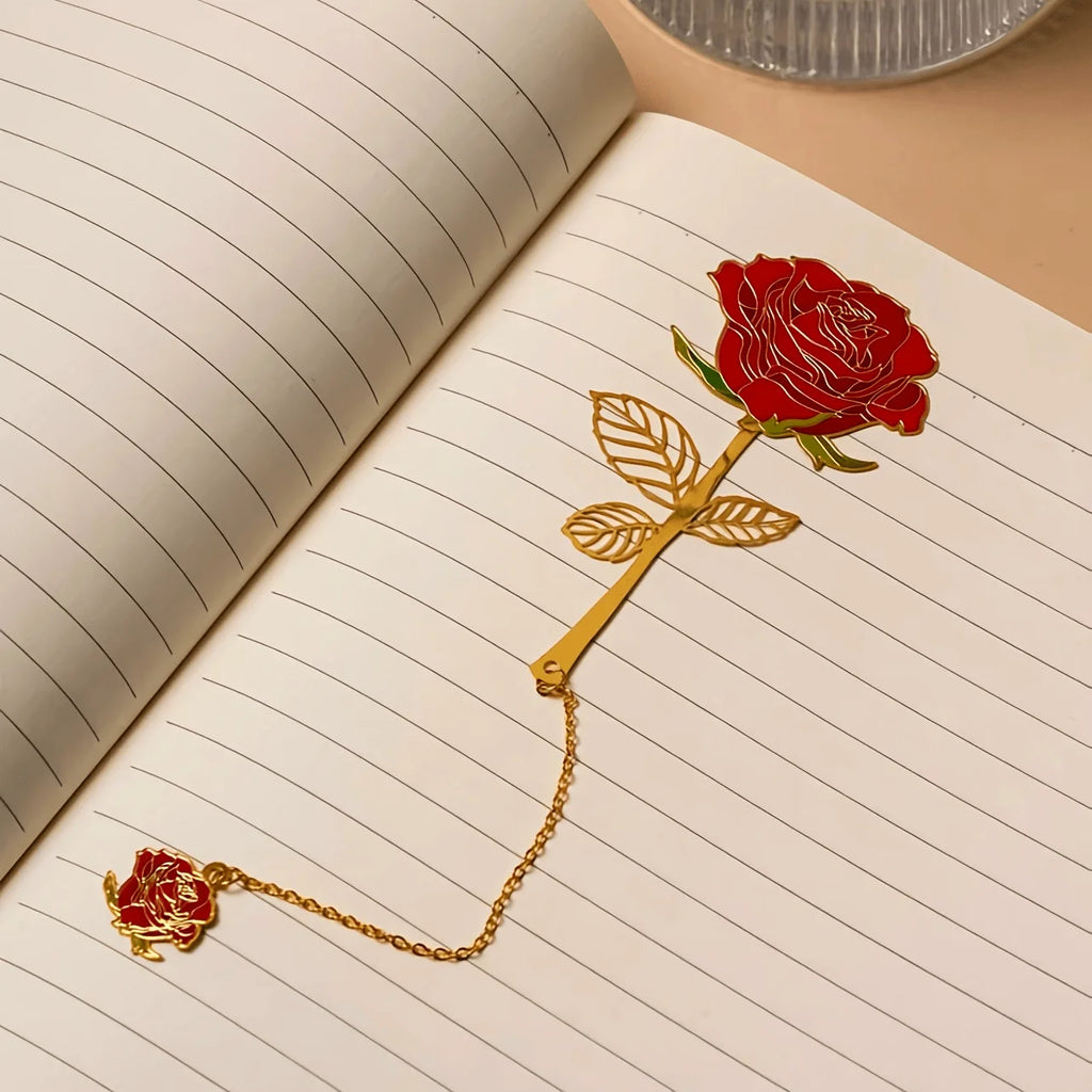 Metal Rose Bookmark – Hollowed Luxury Design | Gift for Readers Metal Bookmark Babs