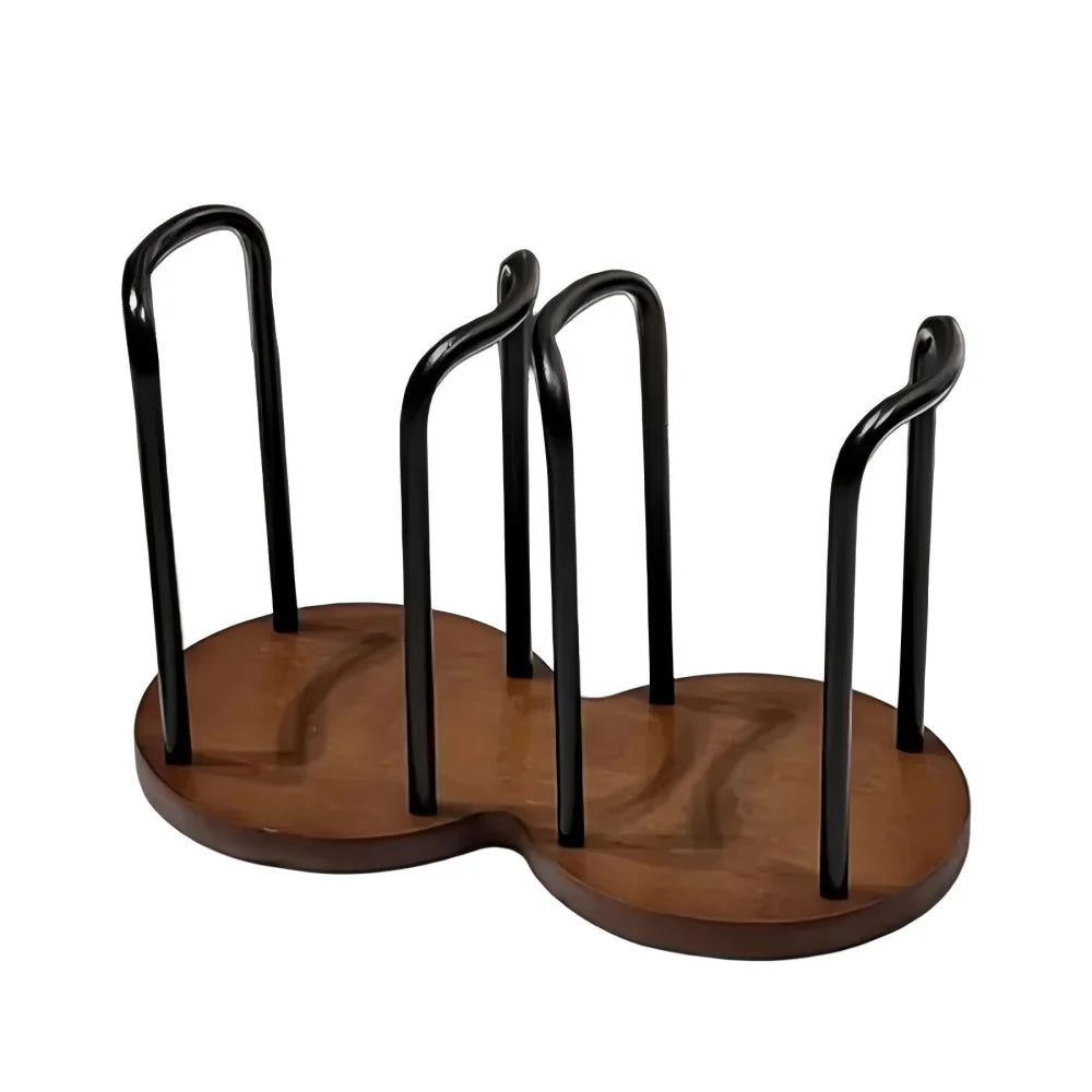 Wooden Mug Display Stand & Cup Holder with Storage Rack Mug Display Stand Babs Brown