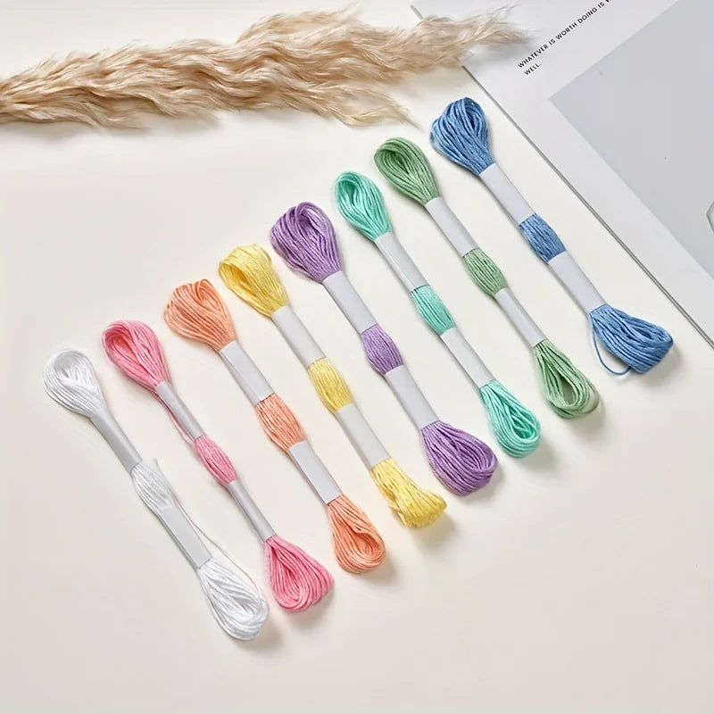 16pcs Macaron Pastel Cross Stitch Threads | DIY Craft Set Embroidery Thread Set Babs
