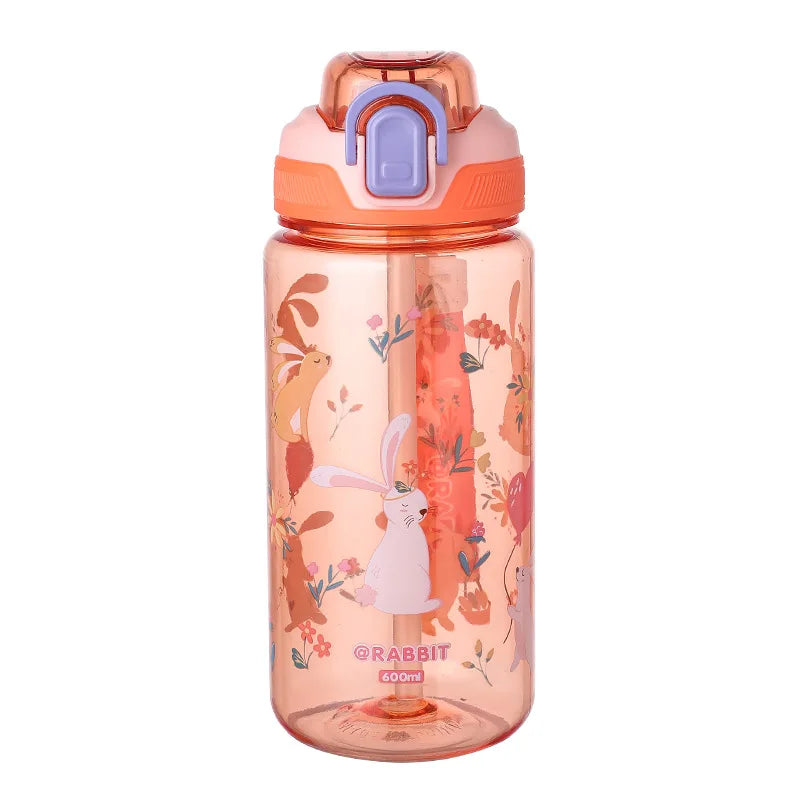 Kids Cartoon Straw Water Cup – BPA-Free Portable Drinking Mug Kids Straw Cup Babs orange 501-600ml