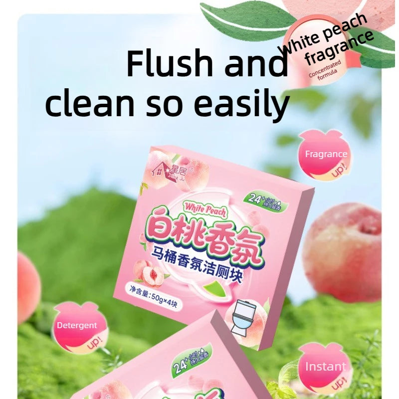 White Peach Toilet Cleaner Blocks – Fresh & Antibacterial Toilet Cleaner Block Babs