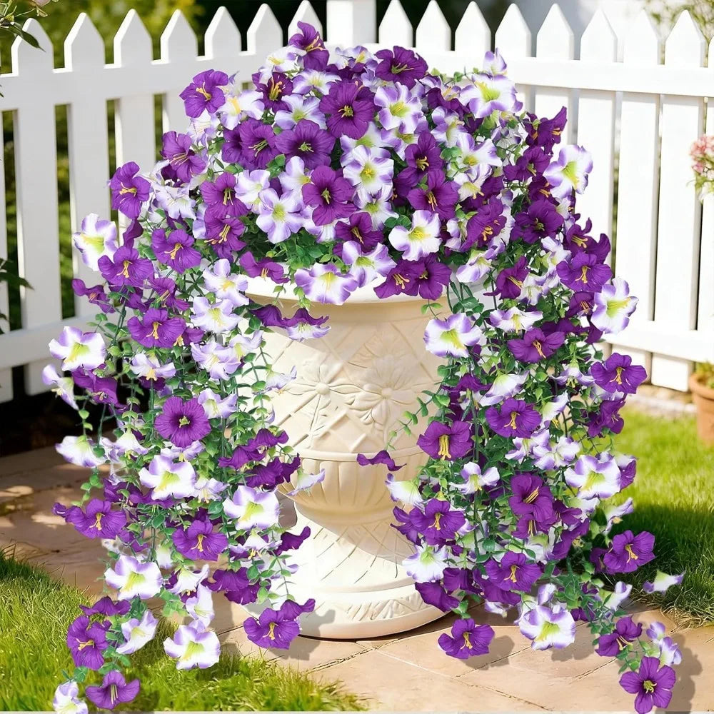 75cm Artificial Violet Silk Flower Anti-UV Wall Hanging Decor Artificial Silk Flower Babs