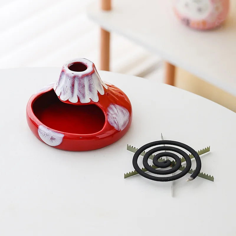 Ceramic Volcano Mosquito Coil Holder & Ash Tray – Fire-Safe Mosquito Coil Holder Babs