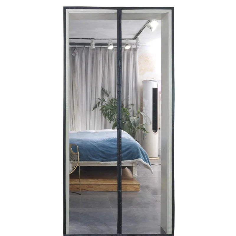 Magnetic Screen Door Curtain – Fiberglass Anti-Mosquito Mesh Magnetic Screen Curtain Babs Black fiberglass 90x205cm