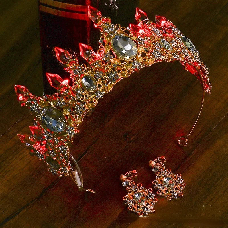 LED Light-Up Bride Crown Tiara | Rhinestone Princess Hair Accessory LED Rhinestone Tiara Babs 6