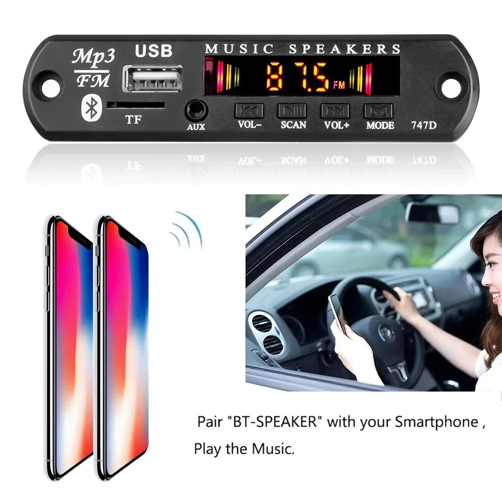 KEBIDUMEI Bluetooth 5.0 MP3 Decoder Board Car FM Radio Module MP3 Decoder Board Babs