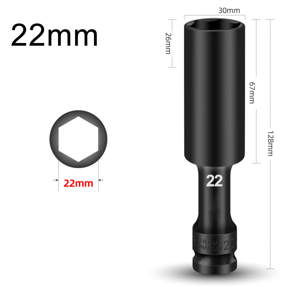 1/2" Drive Hex Socket Impact Wrench Adapter – Chrome Vanadium Socket Wrench Adapter Babs 22mm