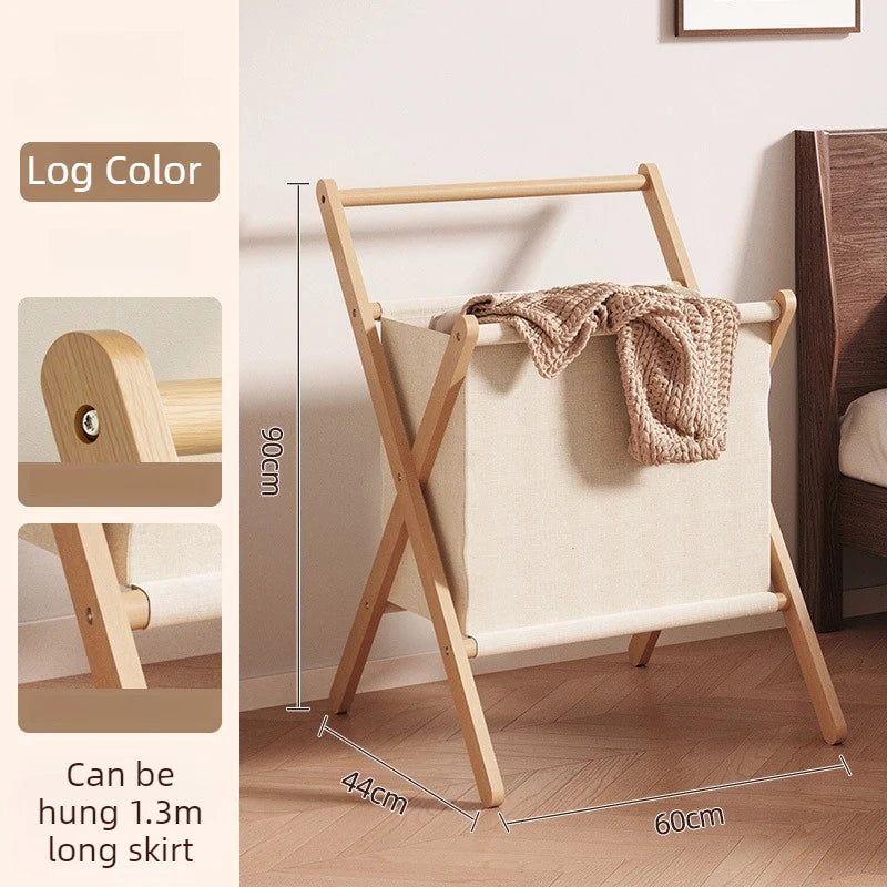 Wooden Standing Coat Rack | Modern Beech Clothes Organizer Standing Coat Rack Babs Log Color-60CM