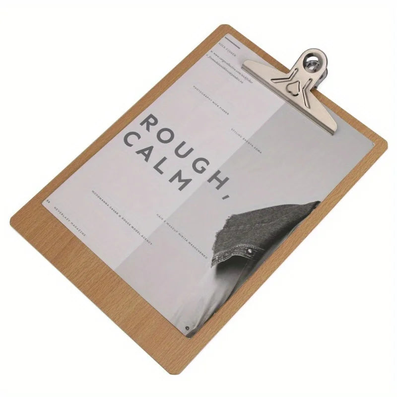 Wooden A4 Clipboard – Wood Writing Pad & Note Board with Clip Wooden Clipboard Babs