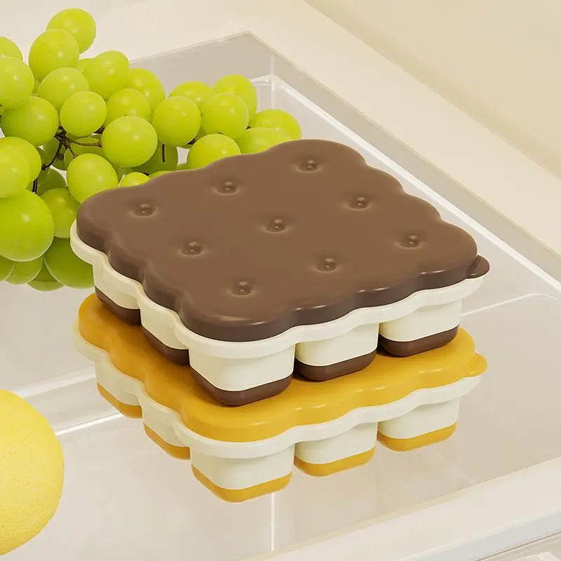Silicone Ice Cube Mold – Biscuit Shape, Easy Press Release Silicone Ice Cube Tray Babs