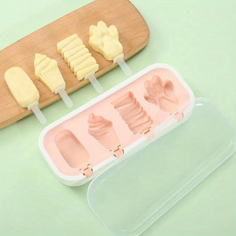 Cartoon Popsicle Molds – Reusable Ice Cream Molds for Summer Popsicle Ice Cream Mold Babs Ice Cream