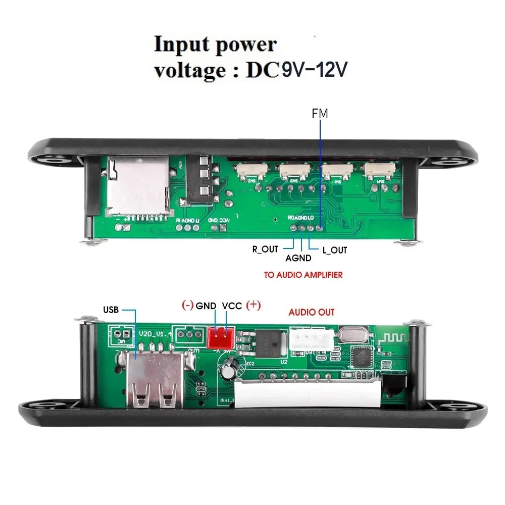 KEBIDUMEI Bluetooth 5.0 MP3 Decoder Board Car FM Radio Module MP3 Decoder Board Babs