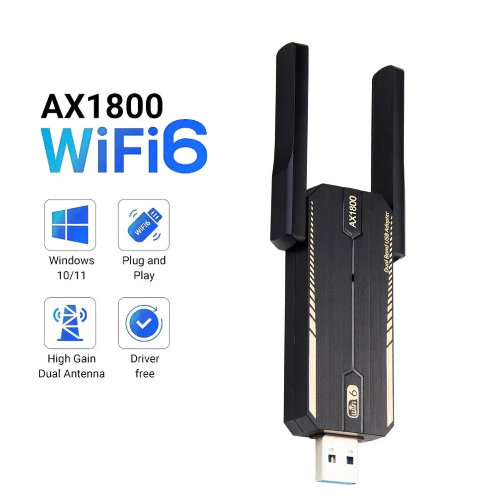 KEBIDUMEI AX1800 WiFi 6 USB 3.0 Dual Band Wireless Adapter USB WiFi Adapter Babs 1800Mbps Style 1