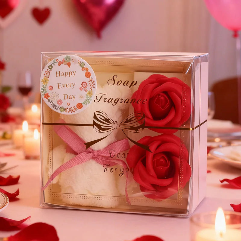 Towel Bear Soap Flower Gift Box – Wedding & Party Favor Set Gift Box Set Babs