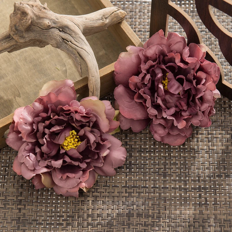 Silk Peony Artificial Flowers 10/20pcs – Wedding & Home Décor Artificial Silk Flowers Babs Brown 10 pcs