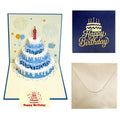 3D Pop-Up Birthday Cake Card with Envelope – Gift for Women Pop-Up Greeting Card Babs Blue