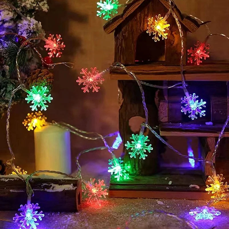 Snowflake LED Fairy String Lights – Battery & USB, Waterproof LED String Lights Babs Multicolor 6M40LED USB