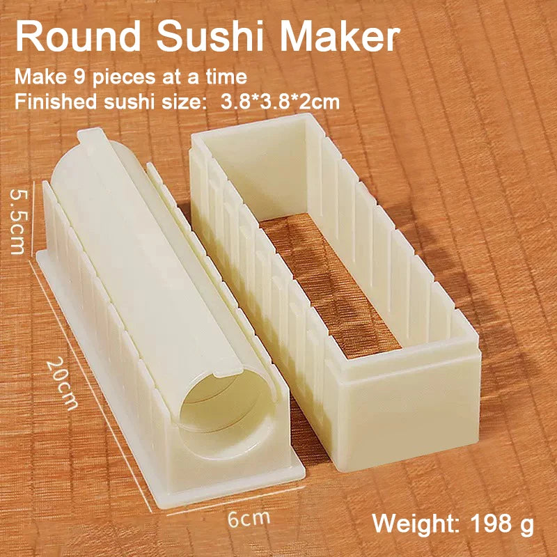 Sushi Maker Mold Set – Round, Square & Heart Onigiri Molds Sushi Mold Set Babs White Round Mold Set