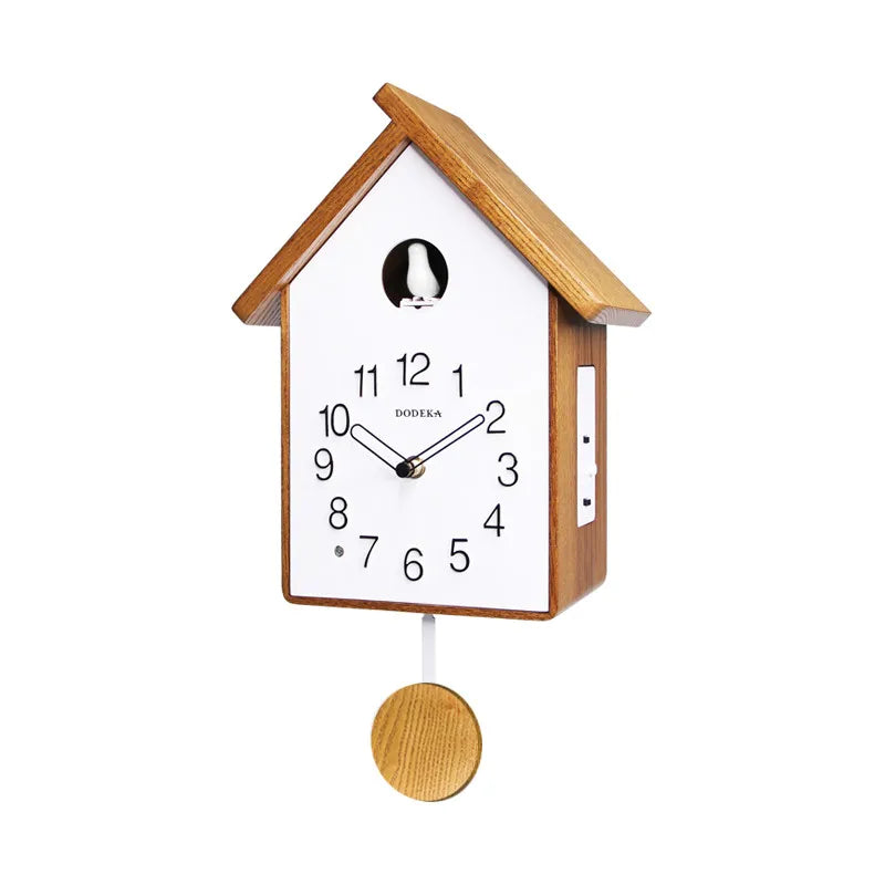 European 3D Cuckoo Pendulum Wood Wall Clock – Silent Quartz Pendulum Wall Clock Babs