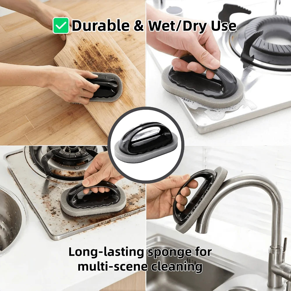 Kitchen Scrubber Sponge with Handle – Non-Scratch Pot Cleaner Kitchen Scrubber Sponge Babs